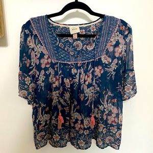 Knox Rose sheer floral flowy shirt from Target